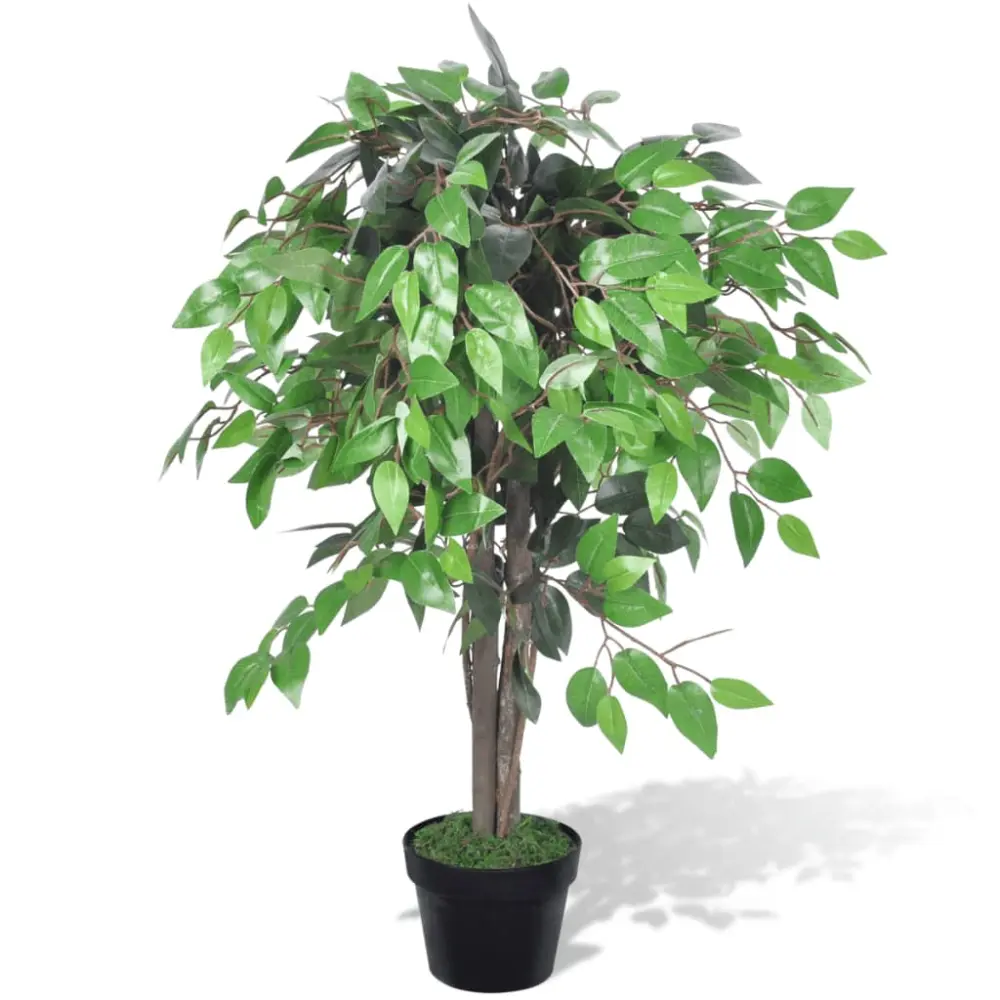 Centro de Mesa Floral vidaXL planta artificial árbol ficus con macetero 90 cm
