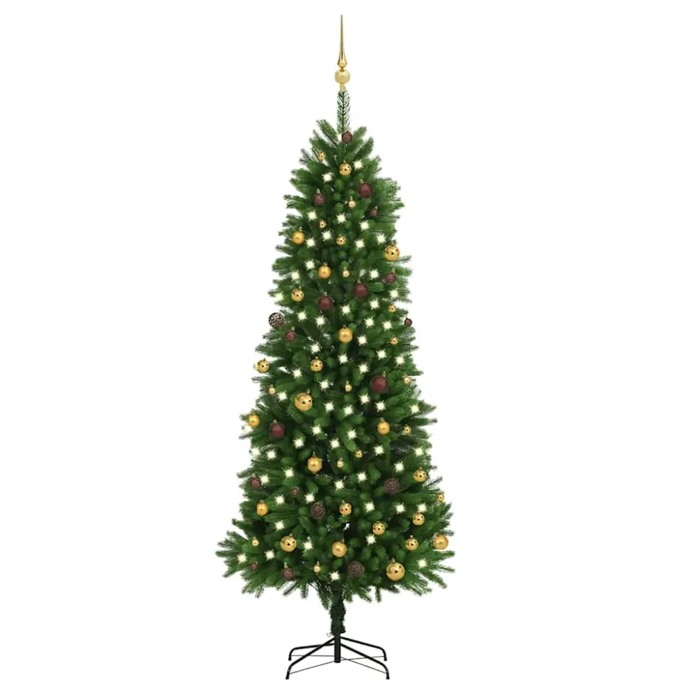 Decorativo Premium vidaXL árbol de navidad artificial con luces y bolas verde 240 cm