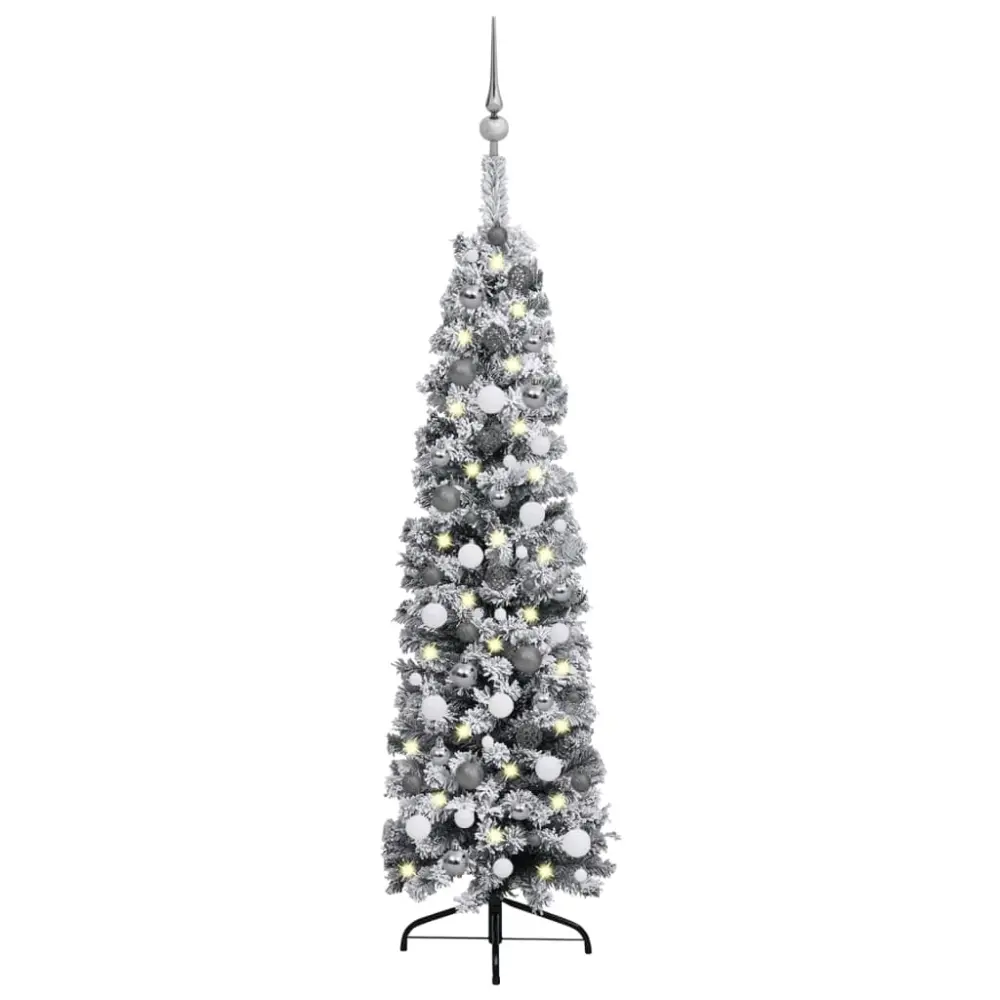 vidaXL árbol de navidad preiluminado con luces y bolas verde 150 cm de Tela y Plástico