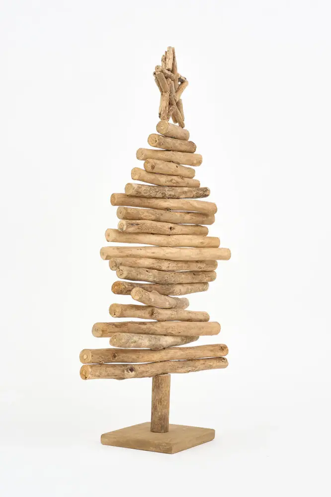 Arbol navidad de madera con estrella para Navidad