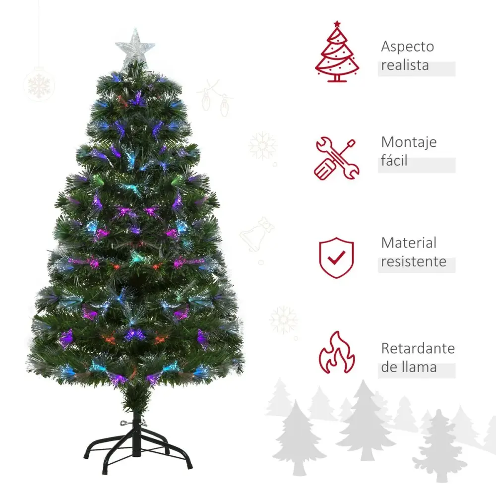 Premium Navideño Árbol de Navidad Homcom con luces LED verde