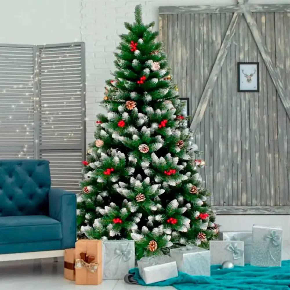 Árbol de Navidad EDM 980 ramas tipo pino verde Ø145x240 cm con Base Incluida