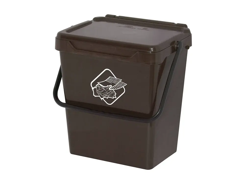 Dbertolacc Cubo de Basura, Papelera, Papelera de Reciclaje, Papelera, 100% Made Italy, 40x31h39 cm, Marrón