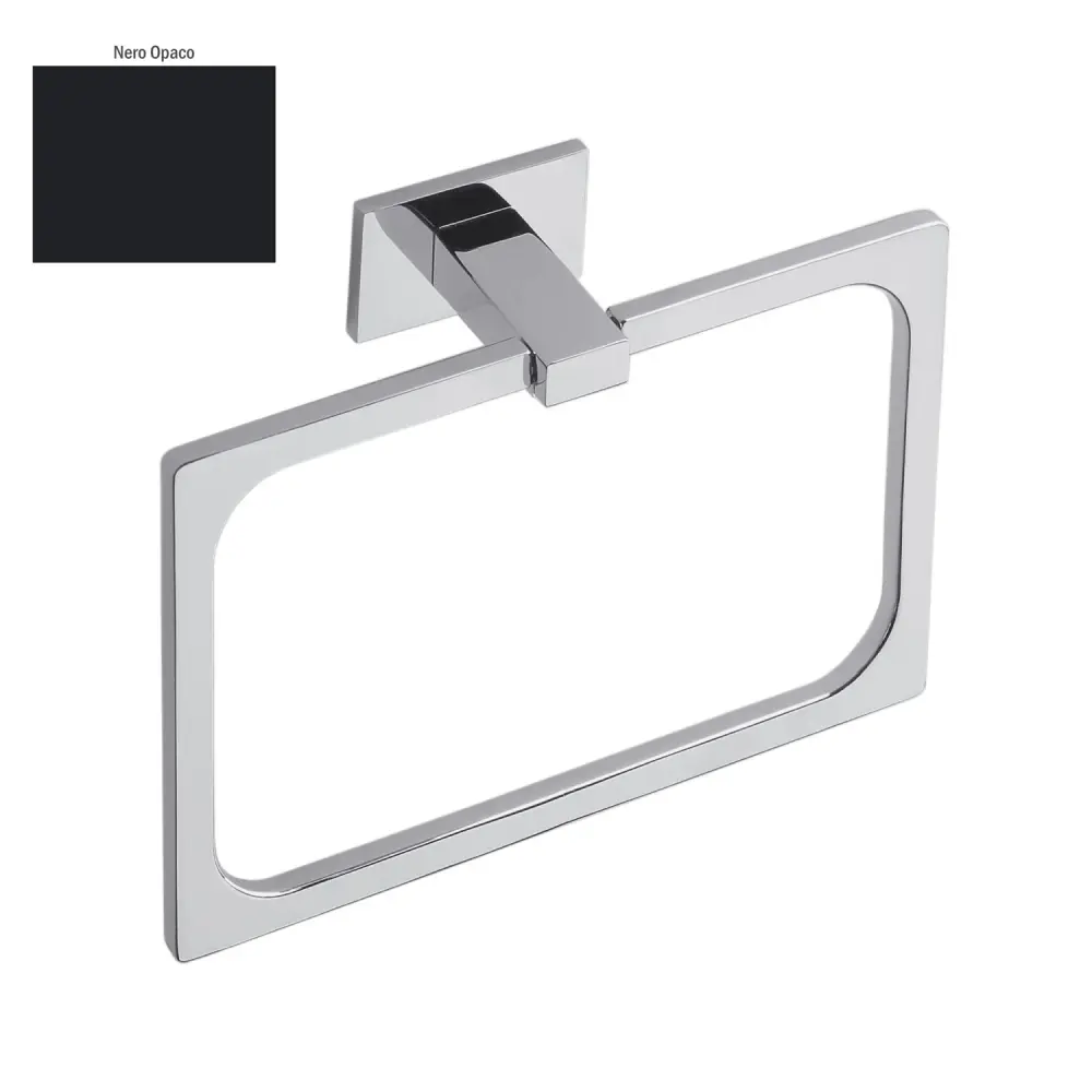 Porta salvietta ad anello nero opaco collezione Look di Colombo Design