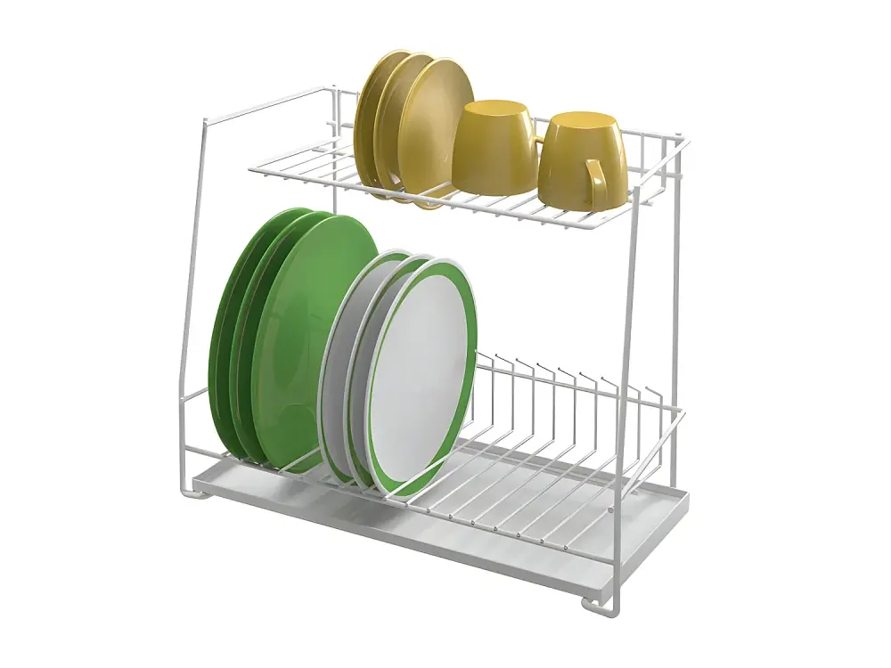 Porte-plat 2 Niveaux avec Plateau LAGON de Metaltex 45x25x38 cm