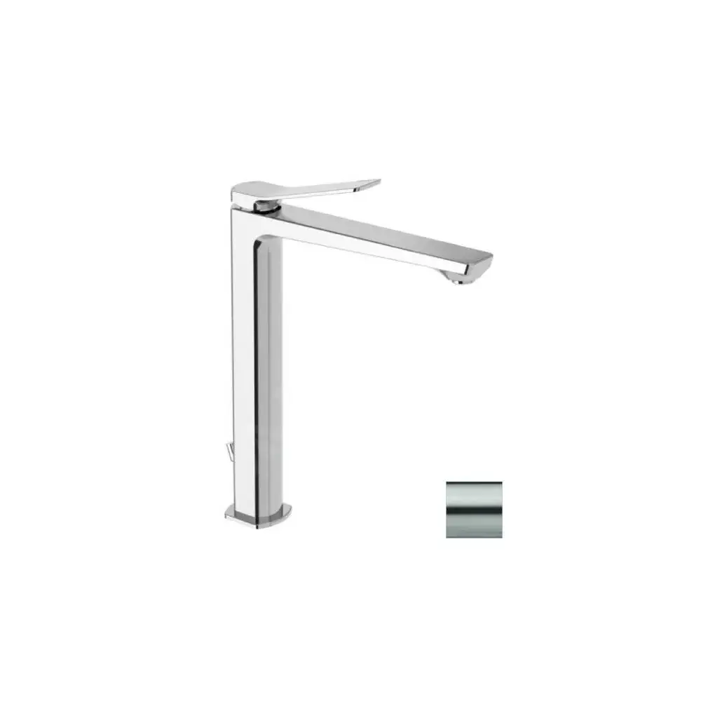 Mezclador para lavabo con sistema de desagüe serie Abatible modelo TI085ST aspecto acero Paffoni