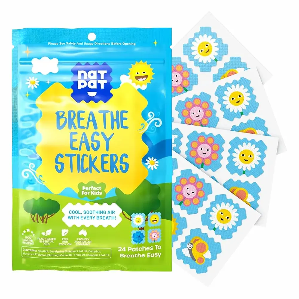 NATPAT - Calcomanías Breathe Sencillo – Parche tapado para niños y adultos