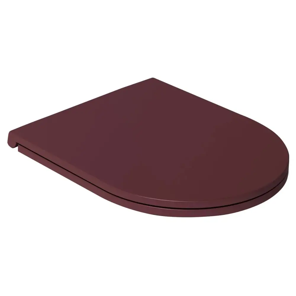 Tapa de inodoro con cierre flexible para vaso empotrado BathCore serie Infinity color Burdeos Opaco