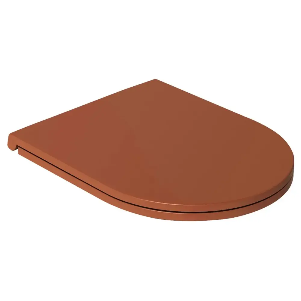 Tapa de inodoro con cierre mullido para vaso empotrado BathCore serie Infinity color Arcilla Roja Mate