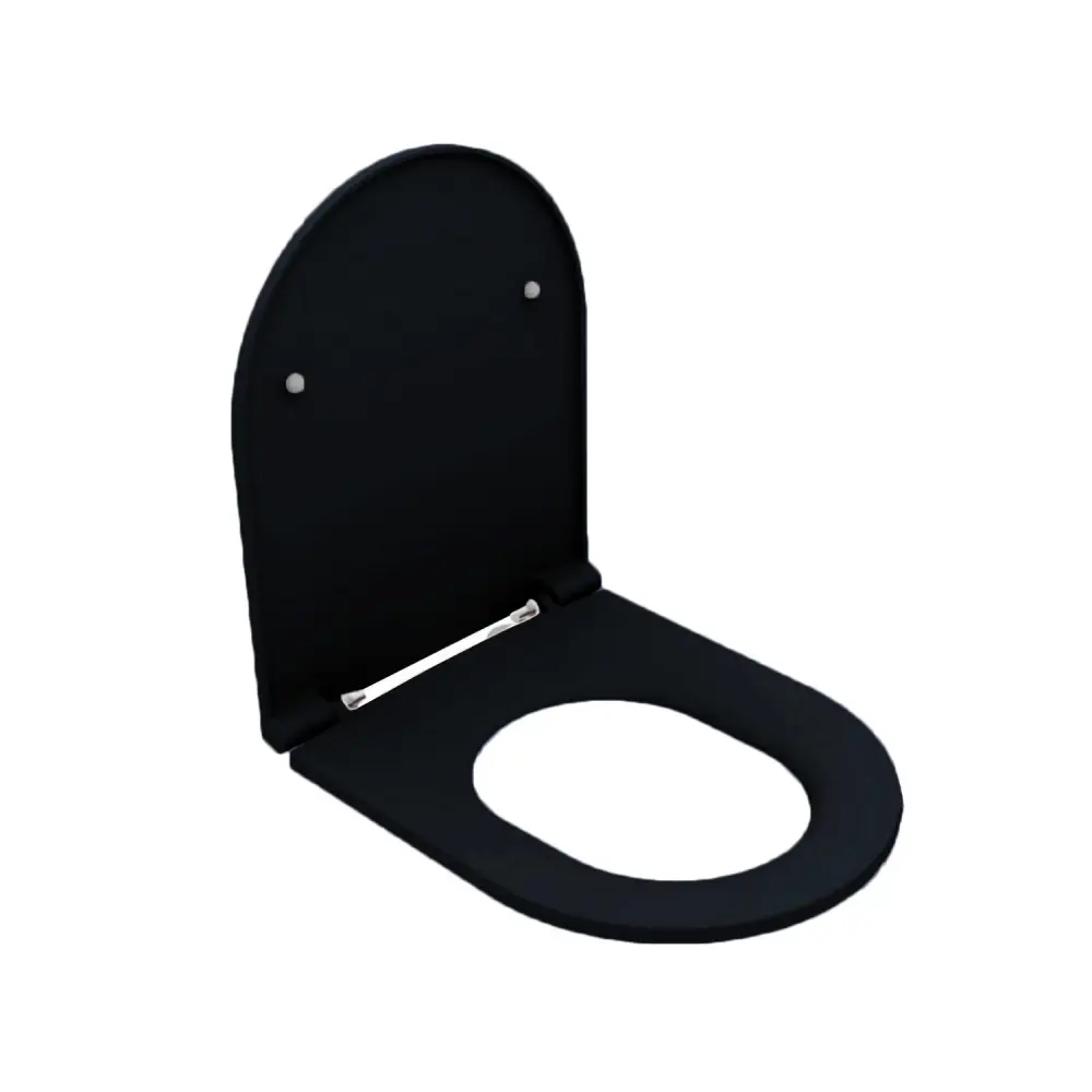 Tapa de inodoro con cierre mullido para vaso empotrado BathCore serie Infinity color negro mate