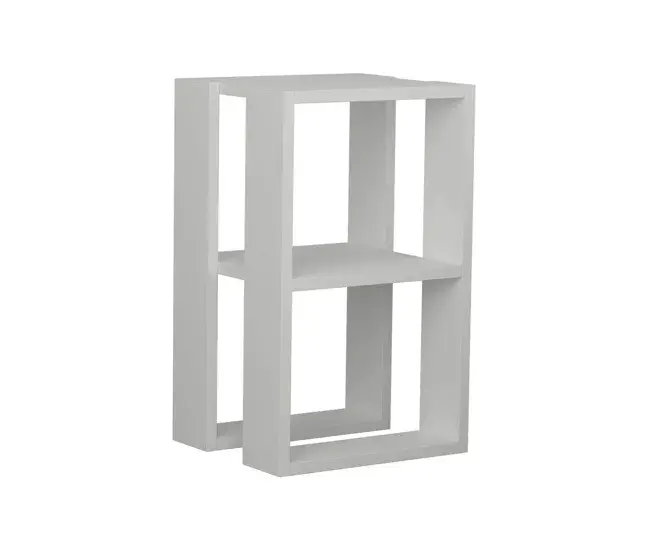 Bandeja de Presentación Mesa de noche Dmazzant, Cómoda baja, Mesilla de noche, Estante de la cama, 30x30h55 cm, Blanco