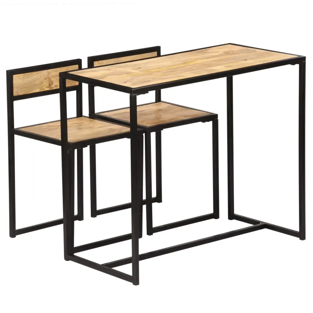 Juego de Servir Mesa de comedor de 3 piezas de madera maciza de mango