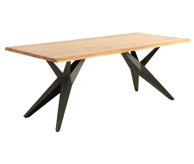 Mesa de comedor de madera maciza de acacia de más de 35 Mm de grosor Lavavajillas Seguro