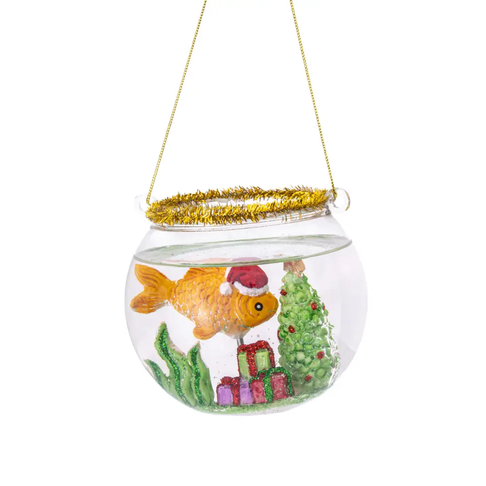 Adorno Navideño con Forma de Pecera en Acabado Mate