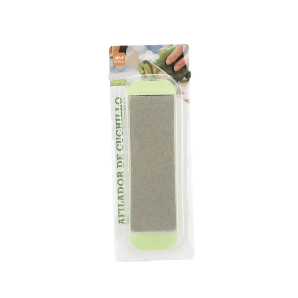 Afilador Cuchillo Piedra con Base 15x5cm Verde con Afilador Integrado