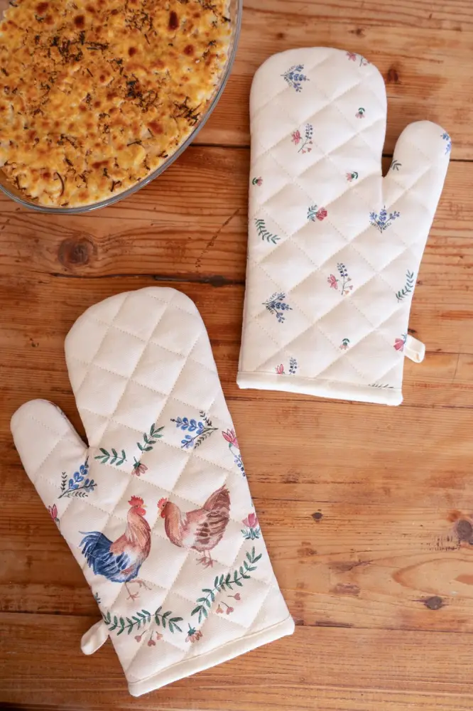Guante Para Horno De Algodón Con Diseño De Gallinas