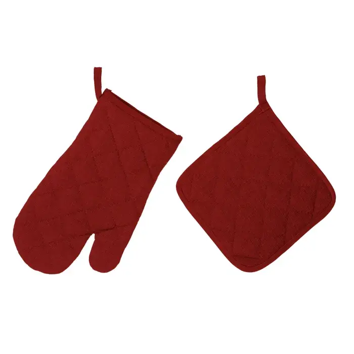 Manopla y agarrador loving rojo 20 x 0,10 x 20 cm