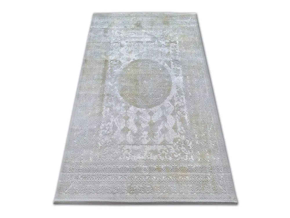 Alfombra acrílica VALENCIA 2328 ORNAMENT gris claro/color mostaza 80x150 cm