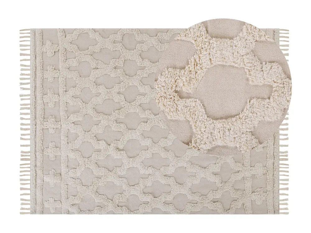 Alfombra de algodón beige 160 x 230 cm SULUOVA