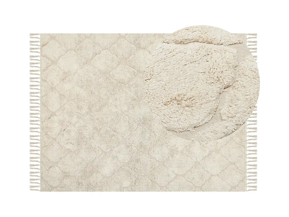 Alfombra de algodón beige claro 160 x 230 cm SILCHAR