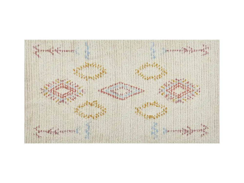 Alfombra de algodón beige/rosa/azul/amarillo 80 x 150 cm BETTIAH