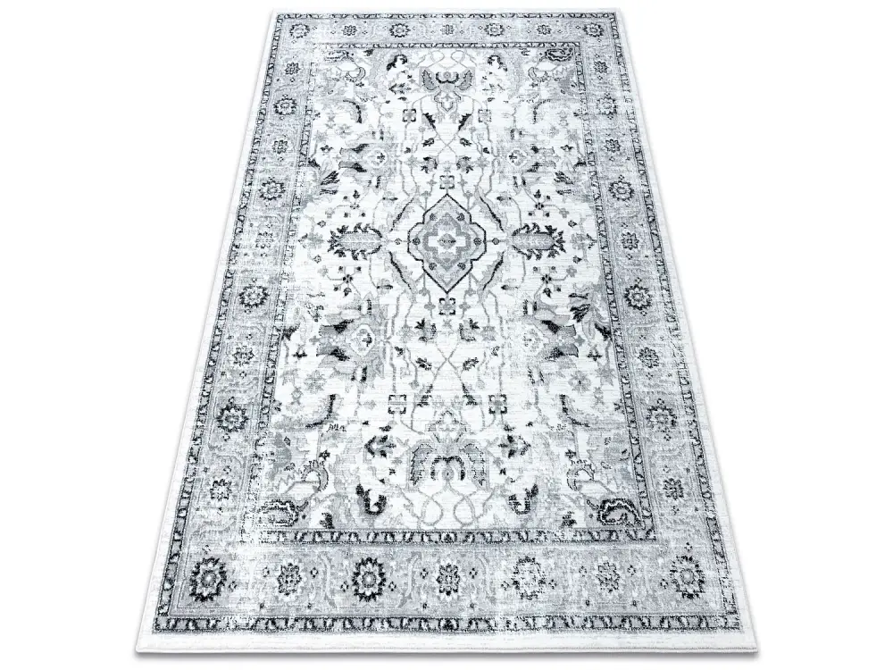 Alfombra ARGENT - W7040 Marco, vintage gris / negro 133x190 cm
