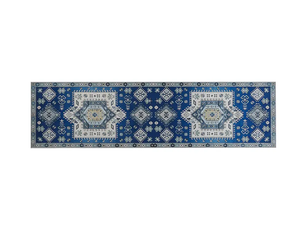 Alfombra azul/beige 80 x 300 cm PARVAKADLI