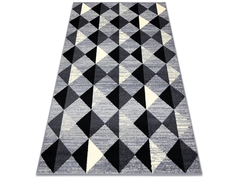 Alfombra BCF BASE 3987 Trigone, triangulos, cuadrícula, geométrico g 185x270 cm