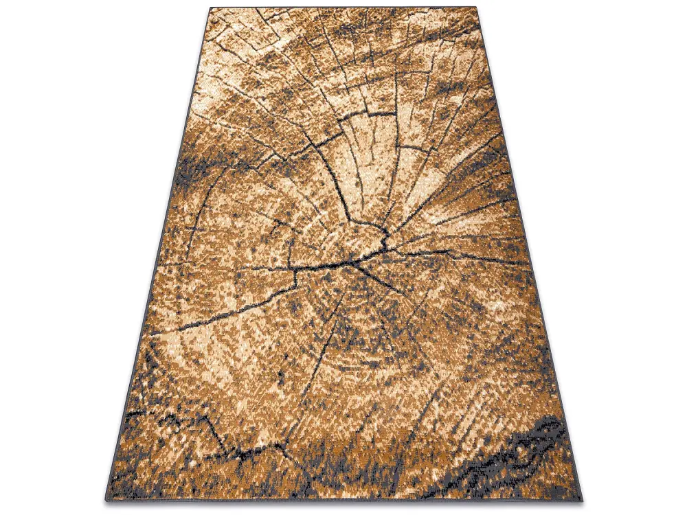 Alfombra BCF Morad PIEŃ Árbol Madera - gris / beige / dorado oscuro 200x300 cm