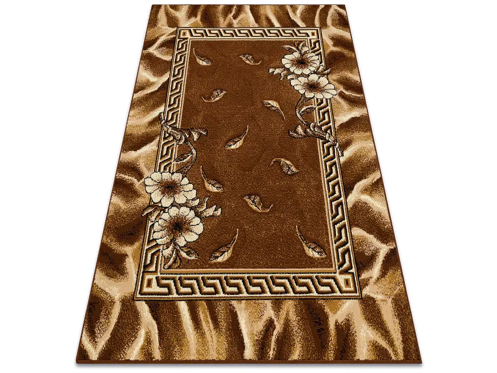Alfombra BCF Morad TRIO Flores, hojas clásico - marrón 60x110 cm
