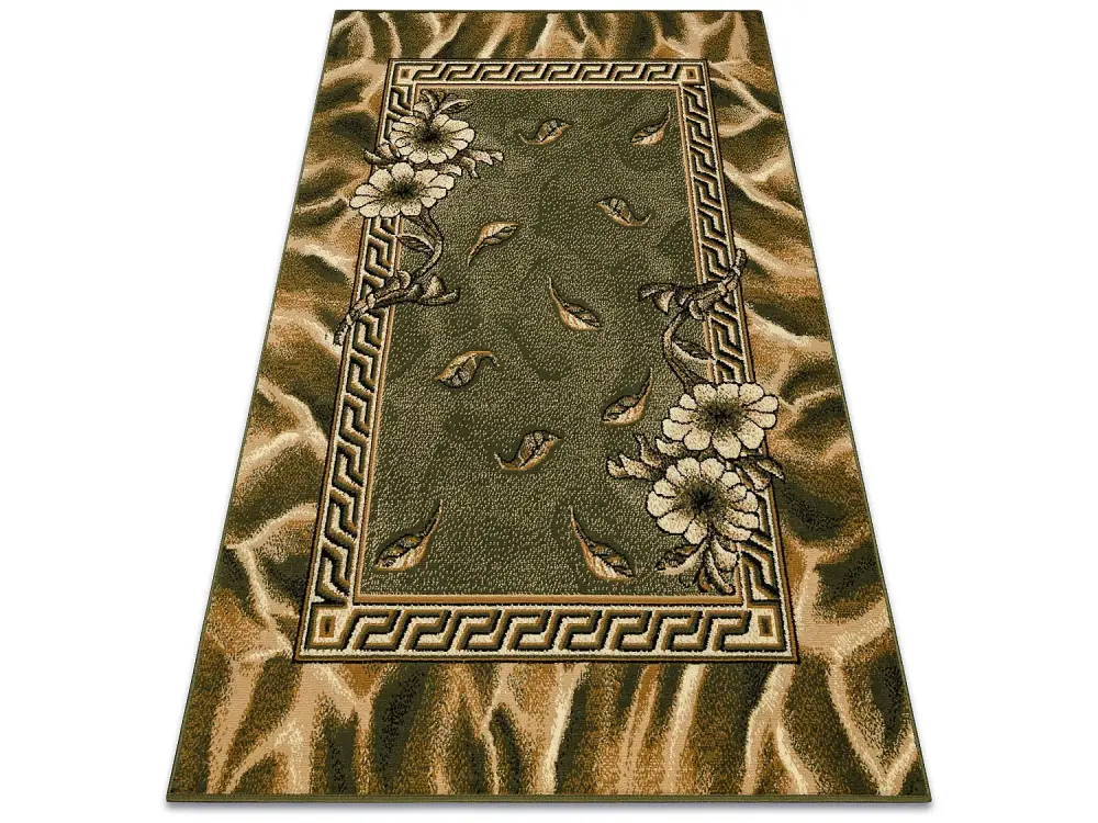 Alfombra BCF Morad TRIO Flores, hojas clásico - verde 240x340 cm