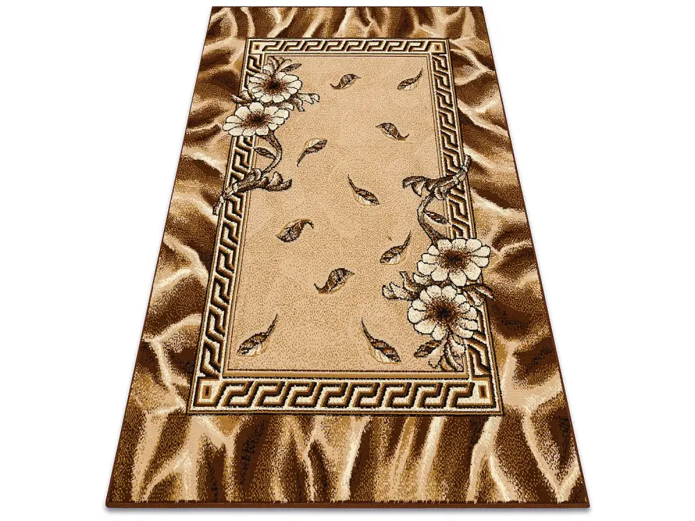 Alfombra BCF Morad TRIO Flores, hojas clásico - dorado oscuro 300x400 cm