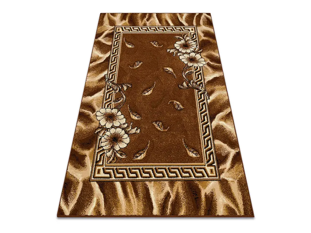 Alfombra BCF Morad TRIO Flores, hojas clásico - marrón 300x400 cm