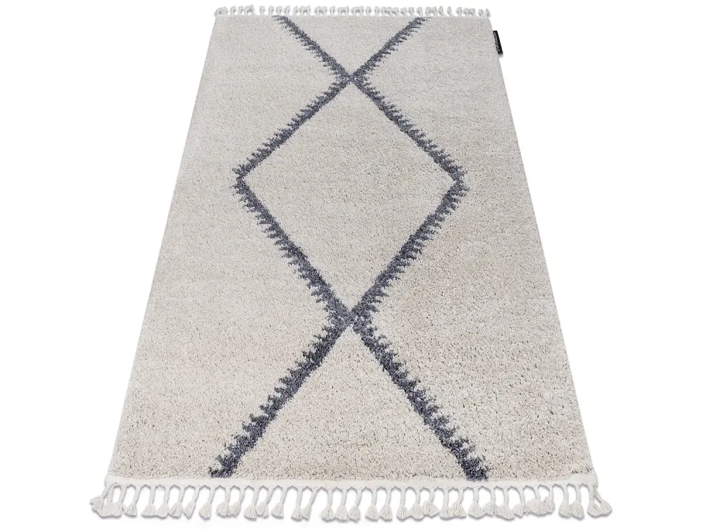 Alfombra BERBER MEKNES B5910 crema/gris Franjas Bereber Marroquí Shag 240x330 cm