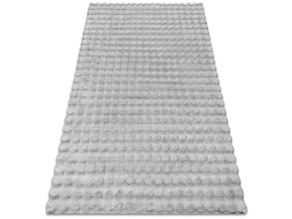 Alfombra BUBBLE plateado 21 IMITACIÓN PIEL DE CONEJO 3D estructural 80x150 cm