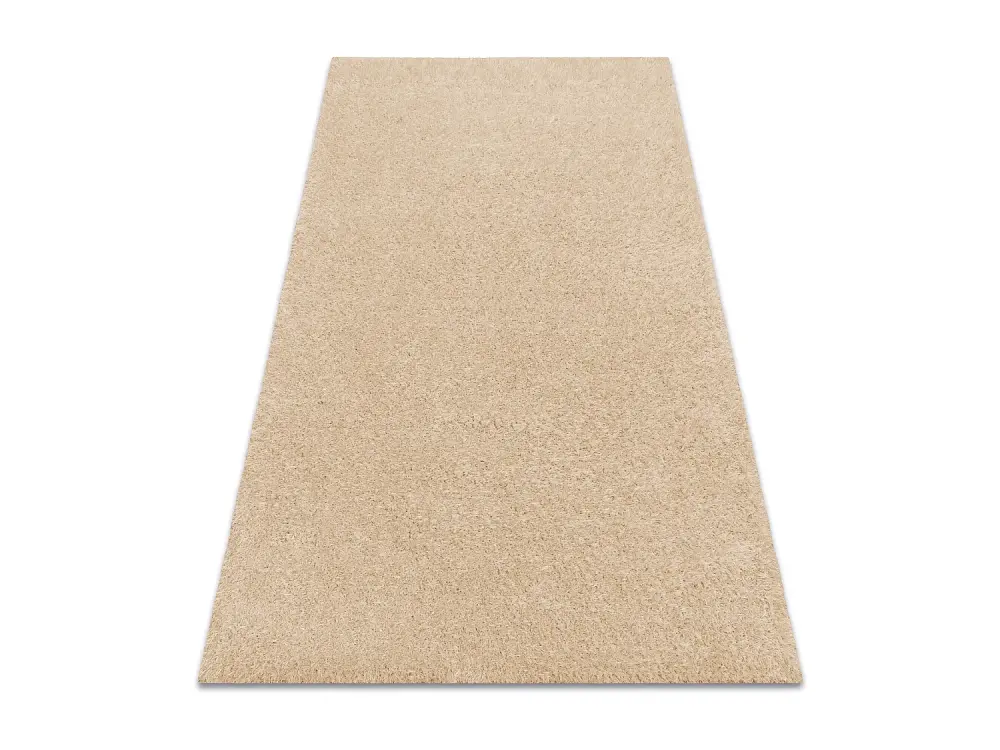 Alfombra BUENOS 6652 shaggy liso, de un solo color crema 120x170 cm