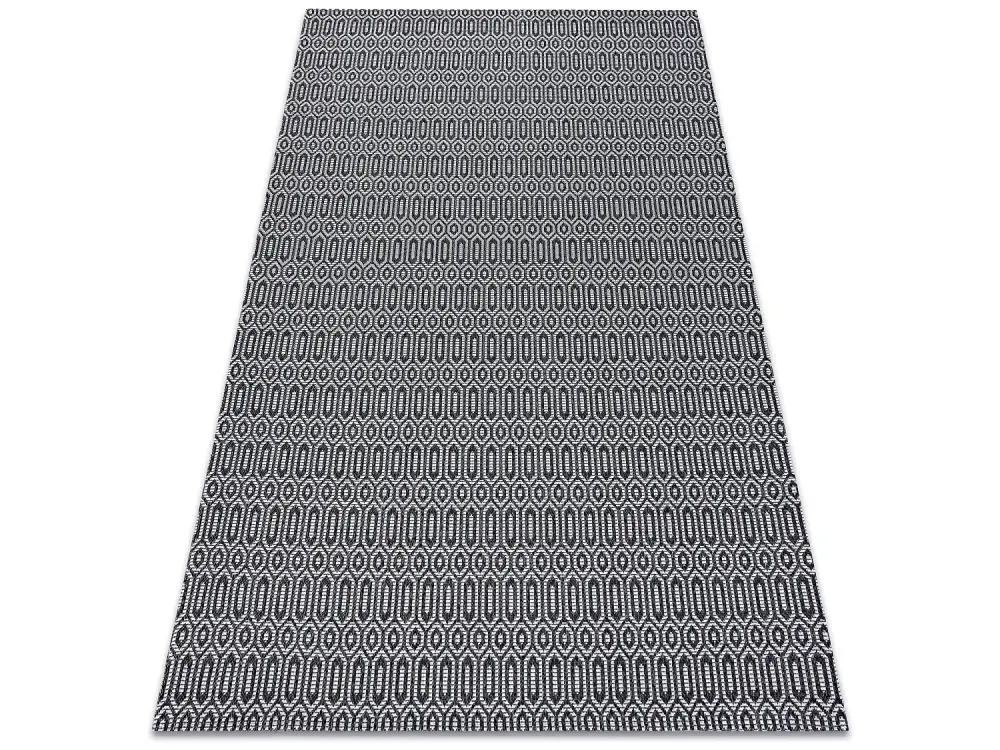 Alfombra CASA ECO sisal BOHO Ojetes 22075 negro / gris, alfombra reci 75x150 cm