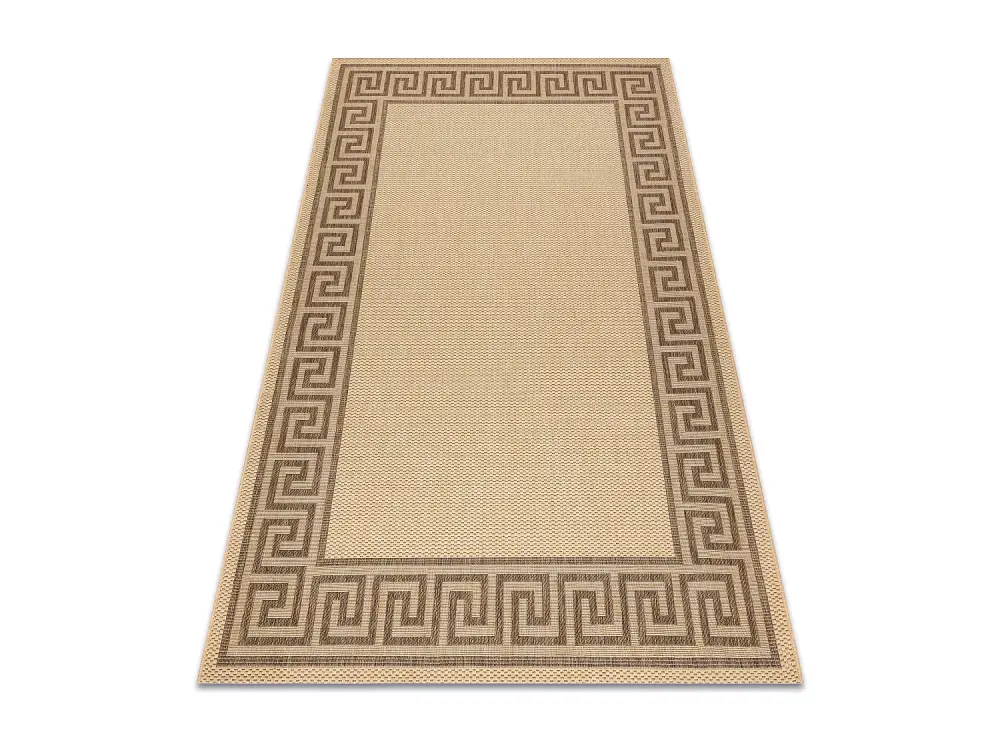 Alfombra de cuerda sisal FLOORLUX 20014 color maíz/color café 240x330 cm