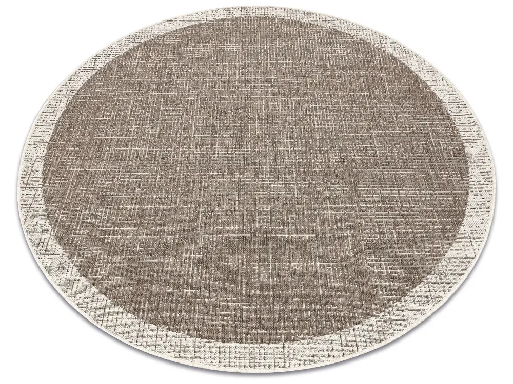 Alfombra de cuerda sisal FLOORLUX CIRCULO 20401 Marco gris pardo / cha cercle 160 cm