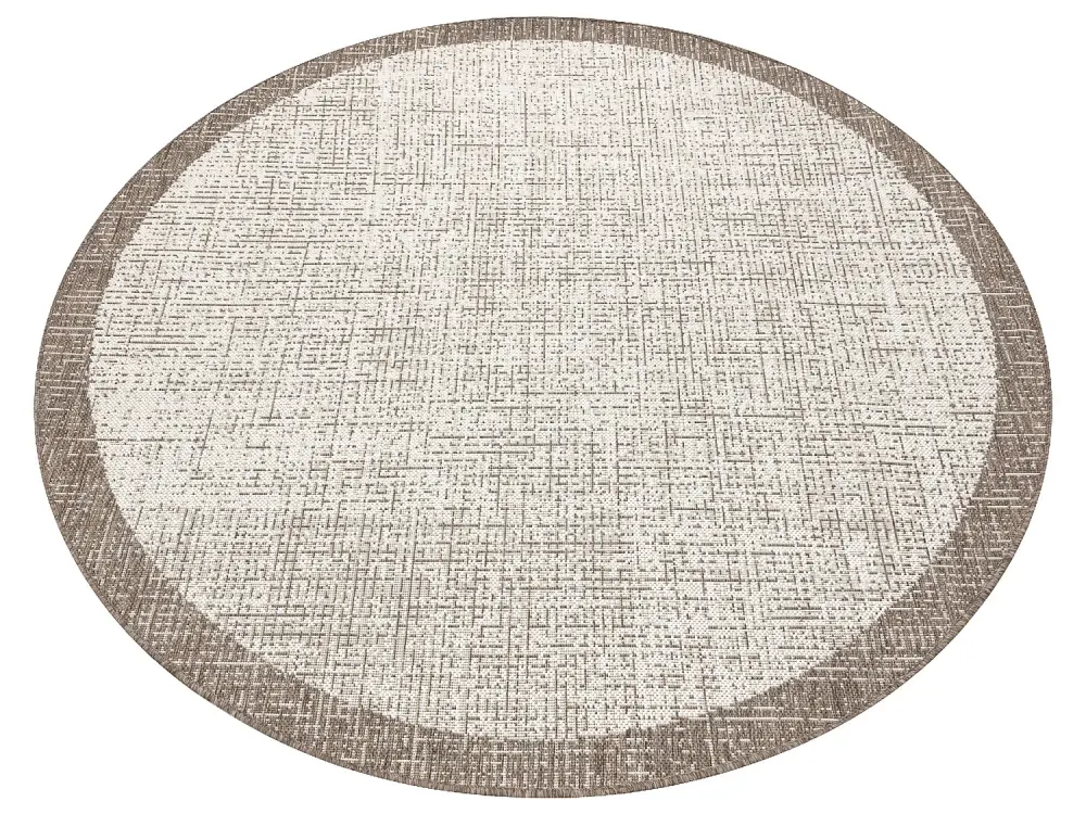 Alfombra de cuerda sisal FLOORLUX CIRCULO 20401 Marco champán / gris cercle 120 cm