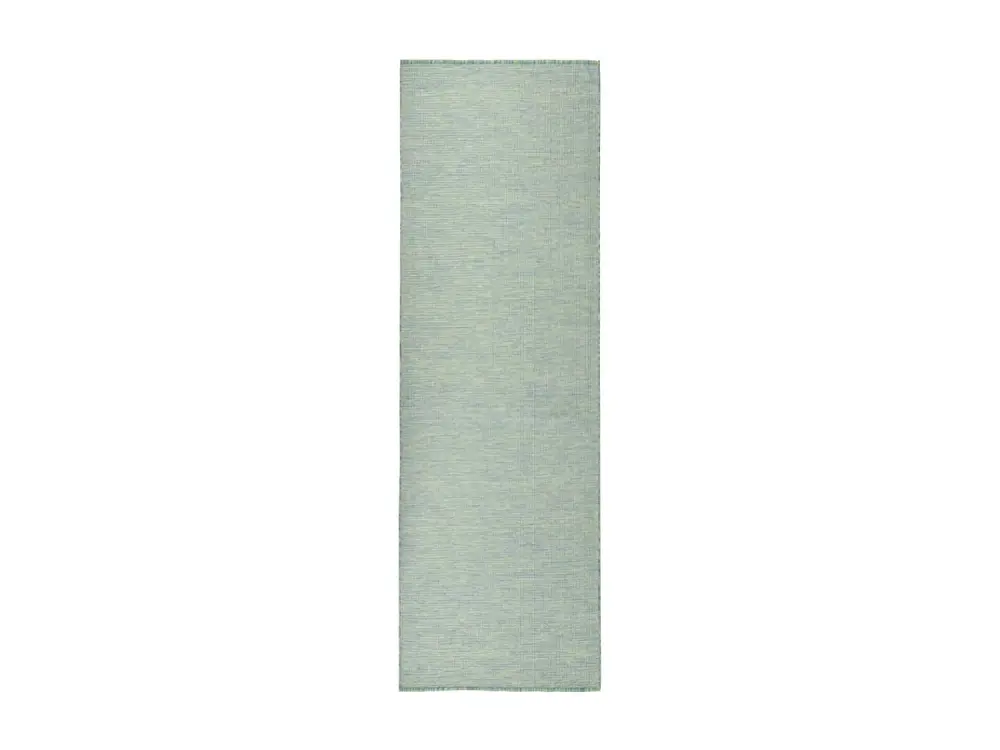 Alfombra de exterior de tejido plano turquesa 80x250 cm