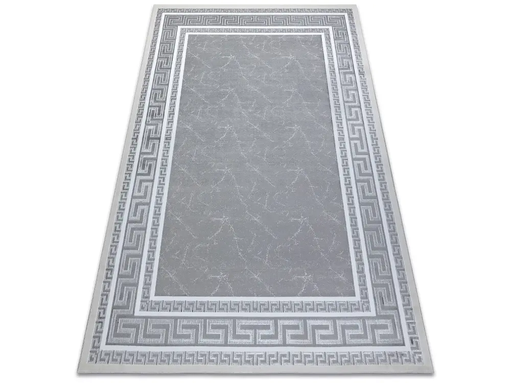 Alfombra GLOSS moderno 2813 27 elegante, marco, griego gris 240x330 cm