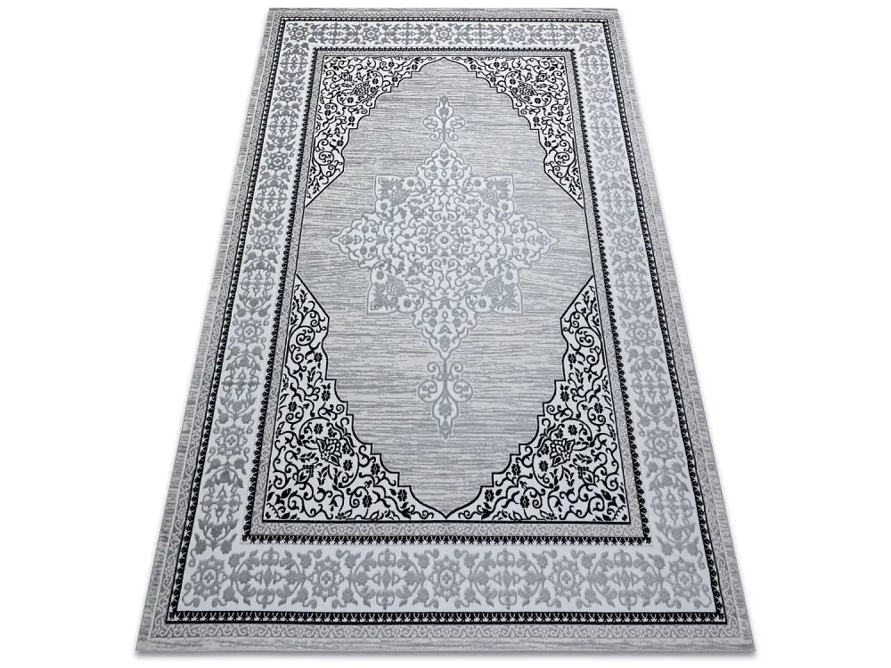 Alfombra GLOSS moderno 8490 52 Ornamento, elegante, marco marfil / gr 140x190 cm