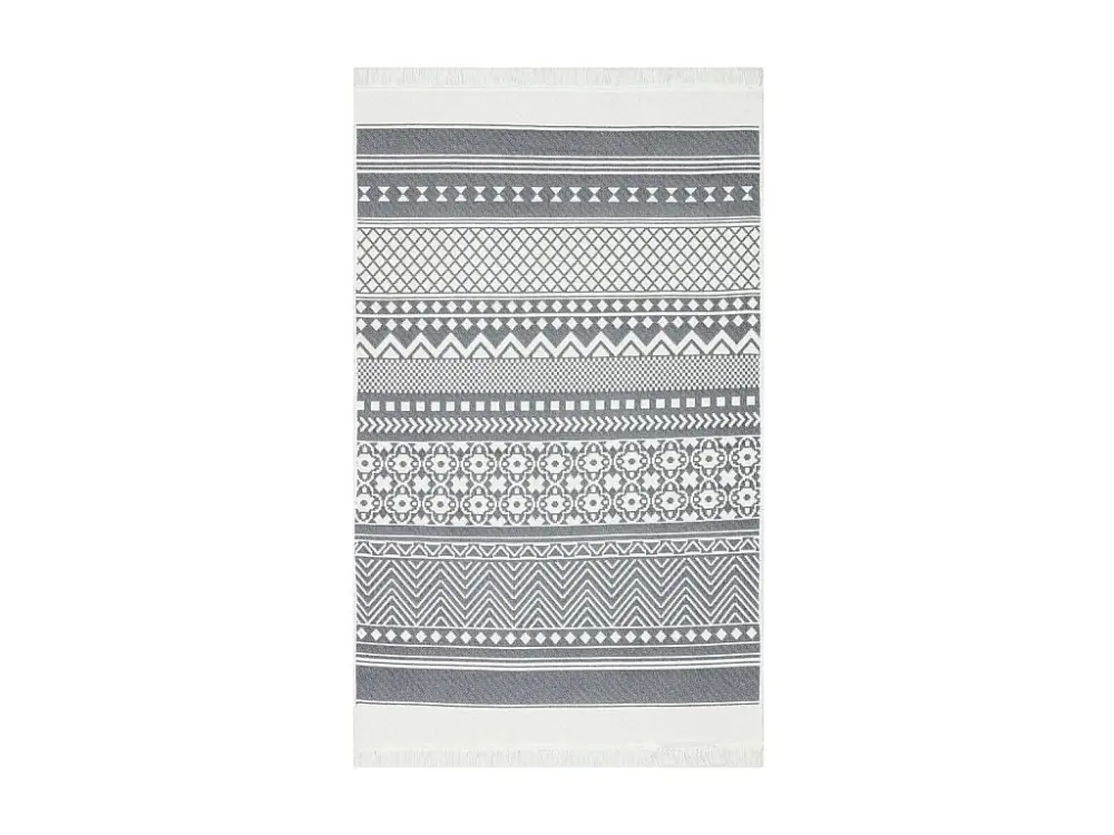 Alfombra gris y blanca 120x180 cm Algodón