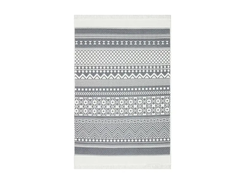 Alfombra gris y blanca 160x230 cm Algodón