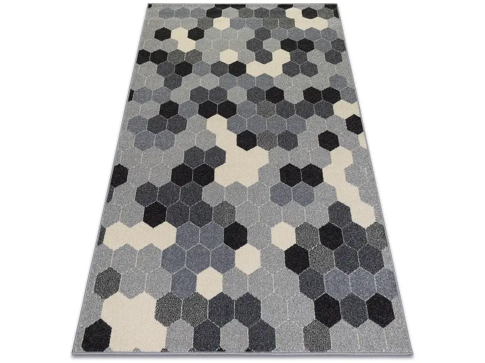 Alfombra HEOS 78537 Hexágono gris/crema 160x220 cm