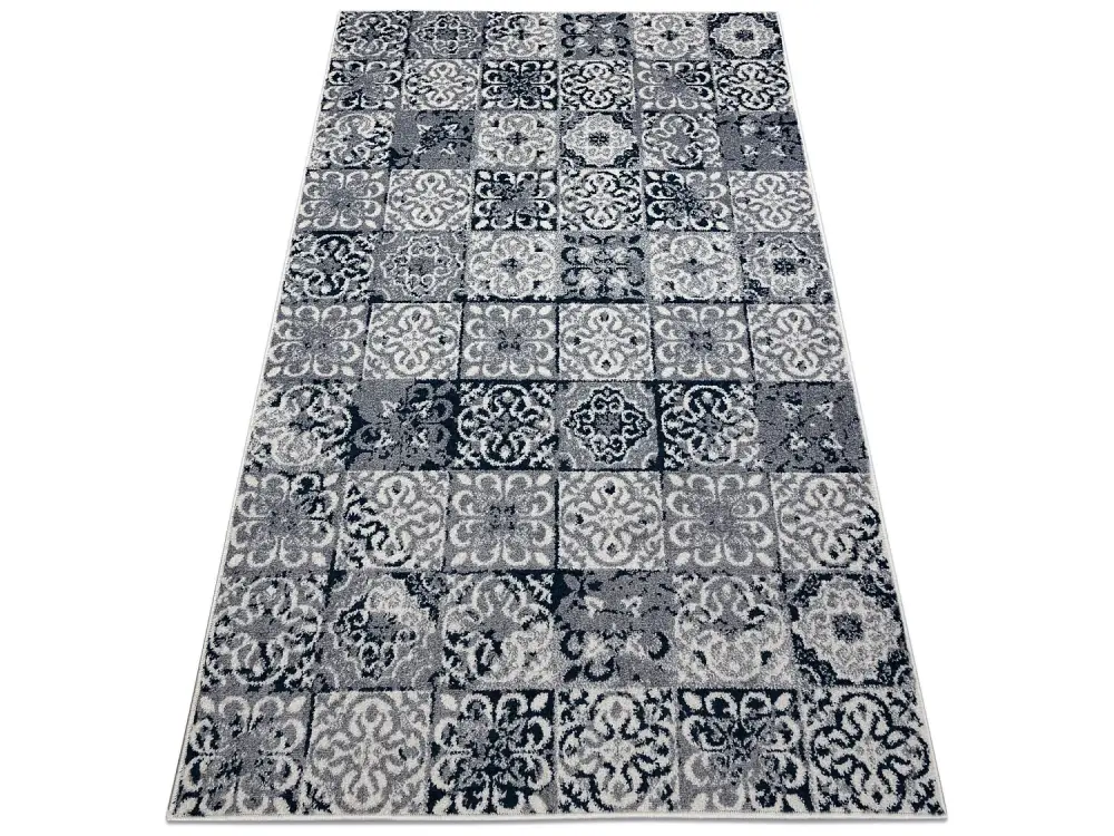 Alfombra HEOS 78586 crema / azul LABOR DE RETAZOS, AZULEJOS DE LISBOA 190x270 cm