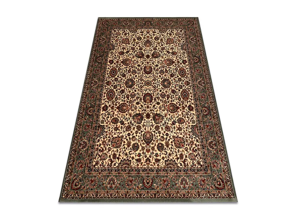 Alfombra de lana KASHQAI 4362 101 ornamento beige / verde 200x300 cm