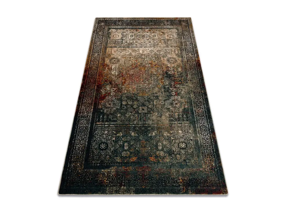 Alfombra de lana OMEGA MAMLUK Rosetón vintage verde oscuro 300x400 cm