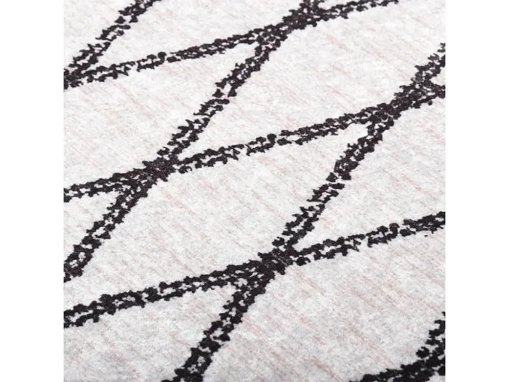 Alfombra lavable antideslizante 80x300 cm Blanco y negro